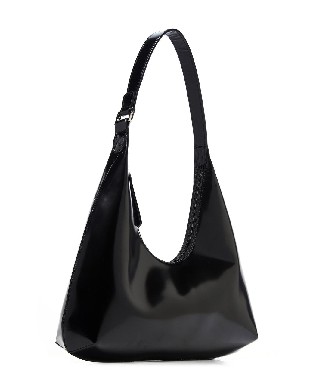 BY FAR Amber Semi Patent Leather Shoulder Bag in Black Lyst UK