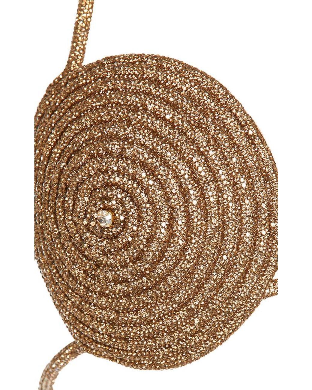 Nue Marie Rhinestone-embellished Silk Spiral Bra Top in Metallic