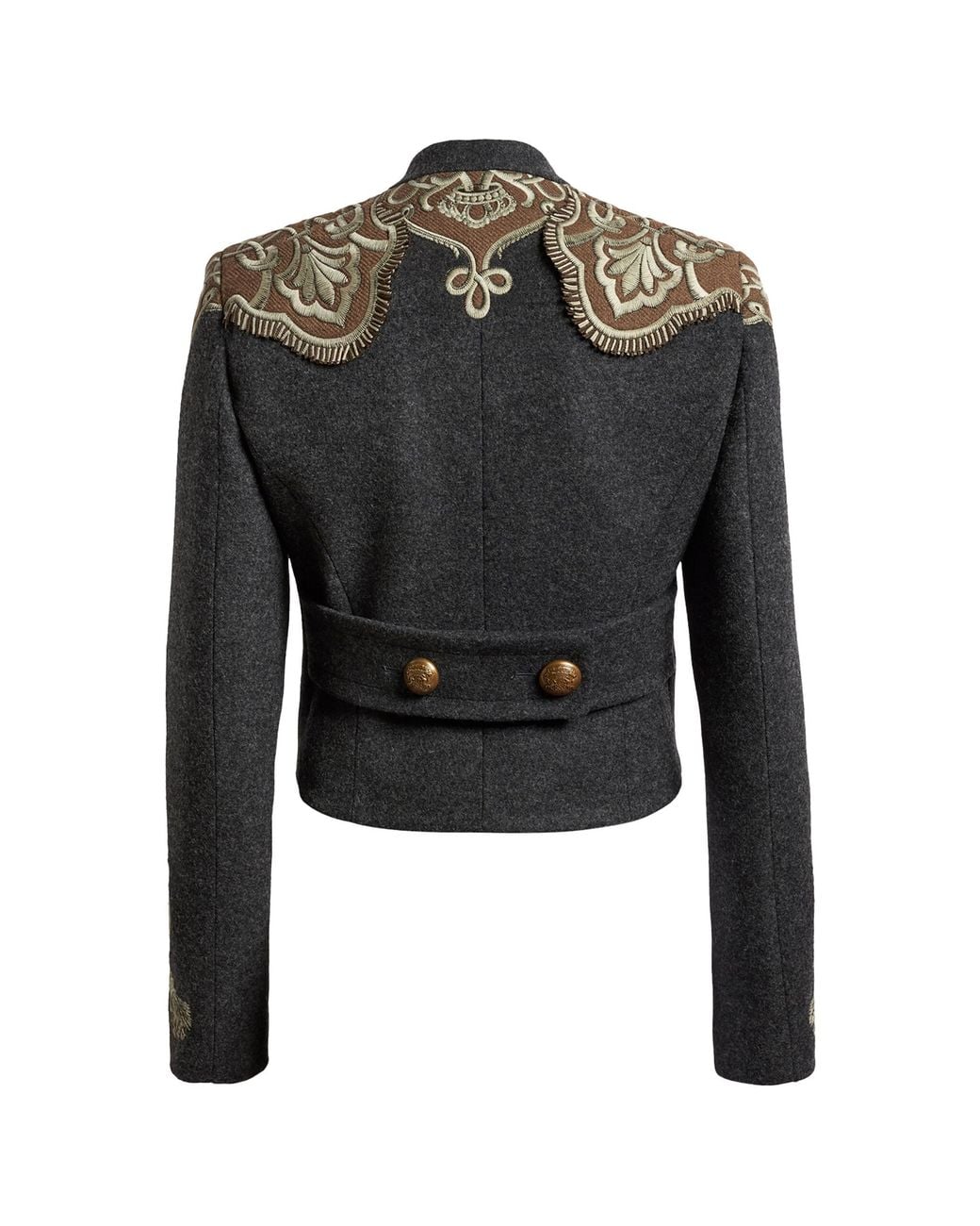 Etro Black Cropped Wool-Blend Jacket
