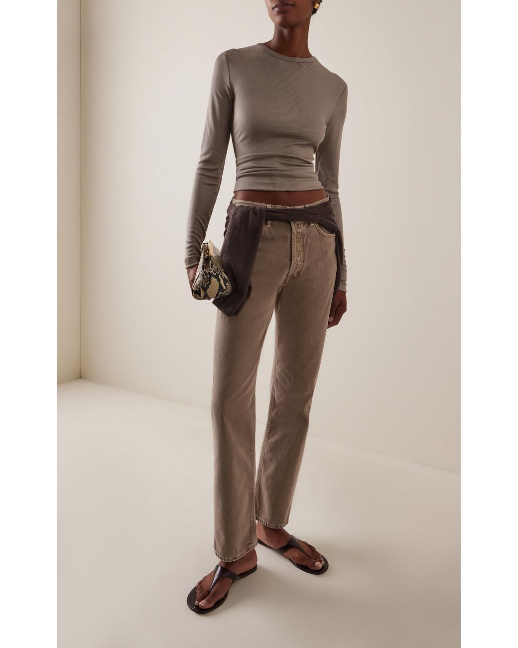 Agolde Gray Delphi Slim Jersey Tee