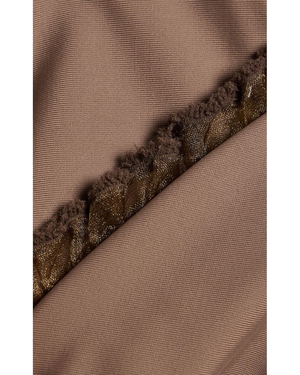 Mare Perpetua Brown Frill Essential Bikini Top