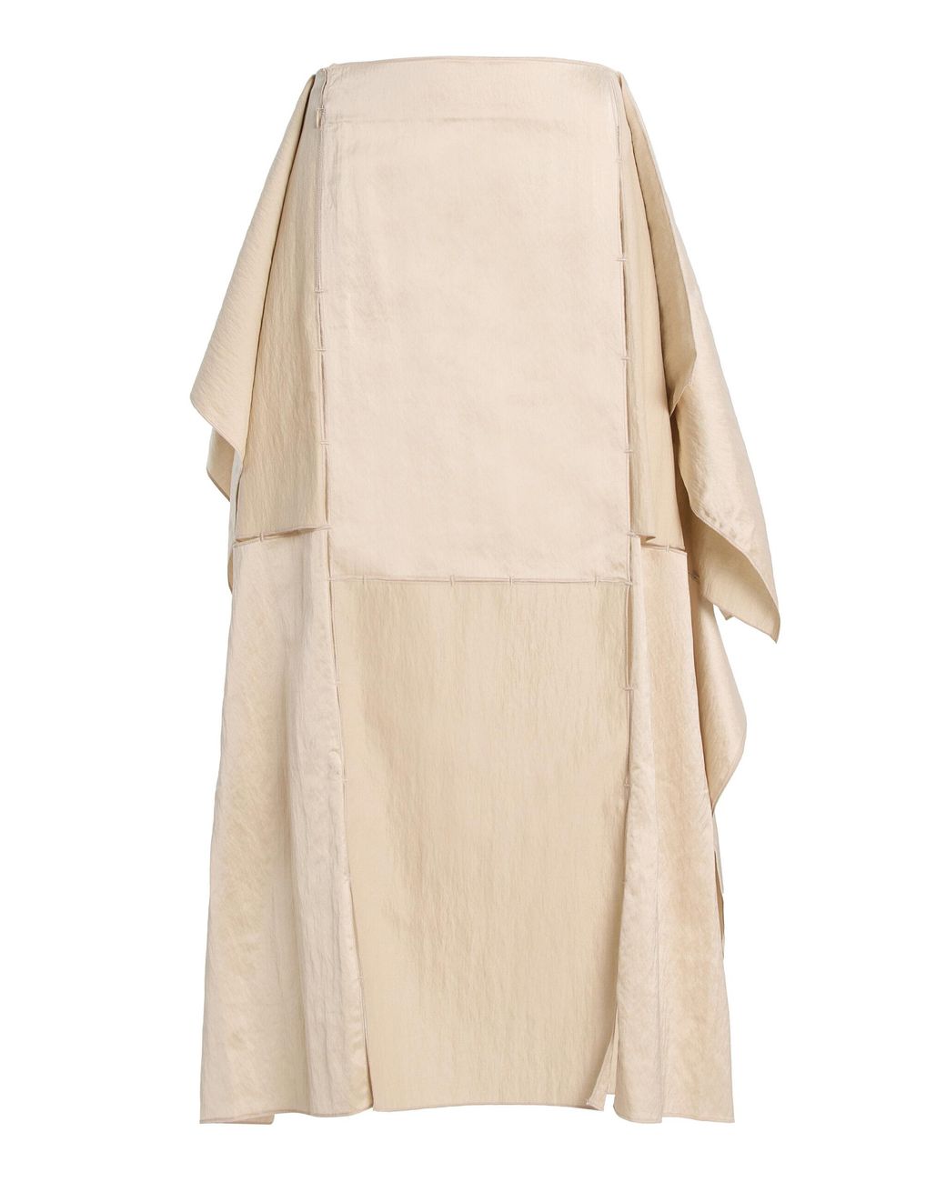 Niccolò Pasqualetti Natural Pannello Ruffled Midi Skirt