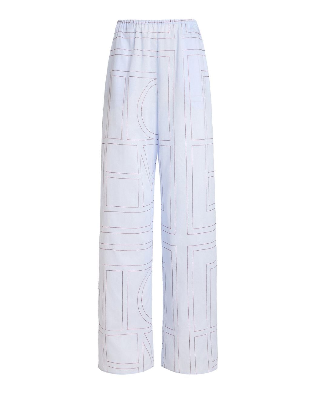 Totême White Monogram Cotton-Blend Pj Bottoms