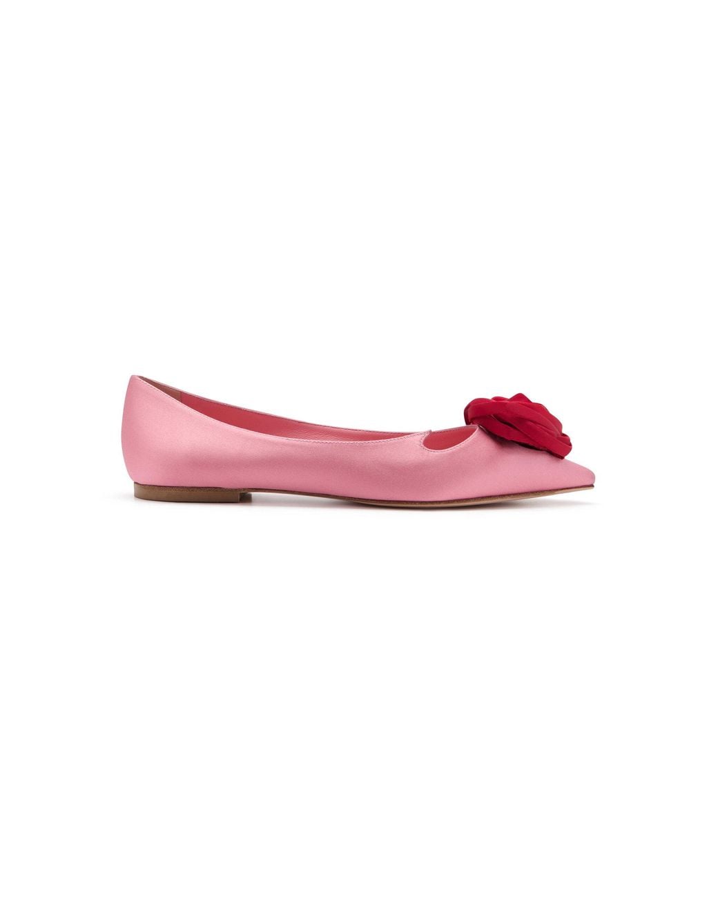 Roger Vivier Pink I Love Vivier Rose Satin Ballet Flats