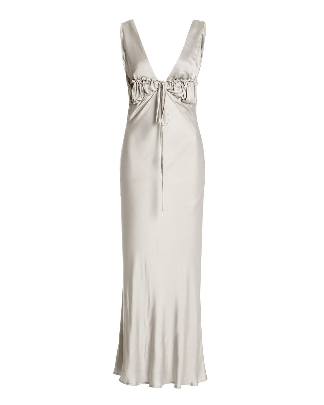 Ciao Lucia Carolinne Ruched Satin Dress in White | Lyst