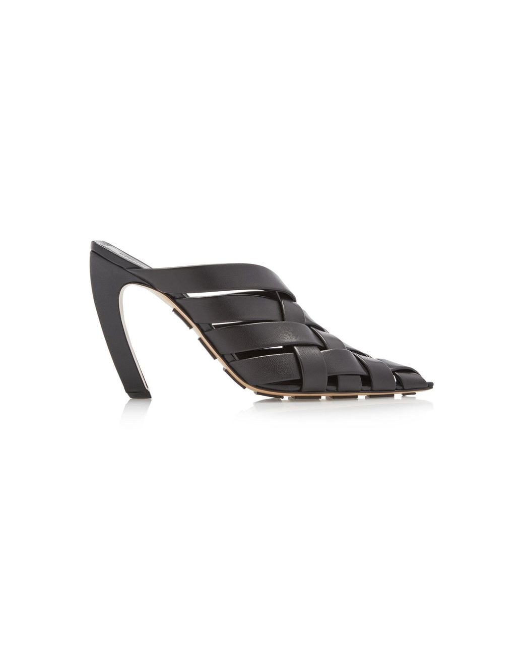 Bottega Veneta Black Woven Leather Mules