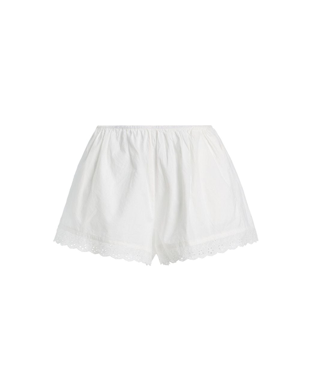 ELCE White Exclusive Lilya Cotton Shorts