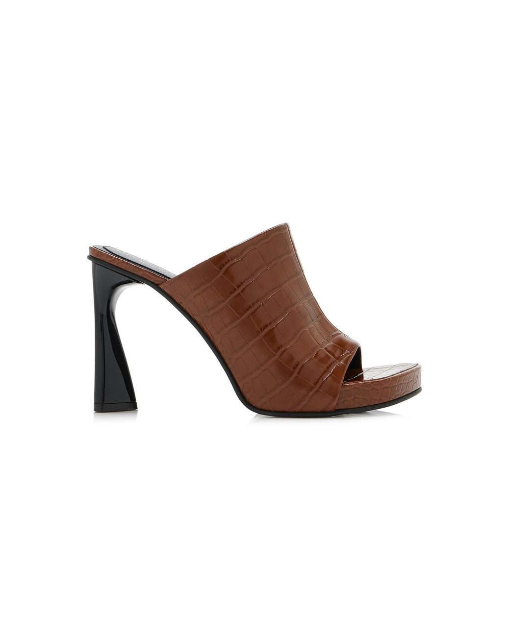 Stella McCartney Brown Elsa Croc-Effect Vegan Leather Mules