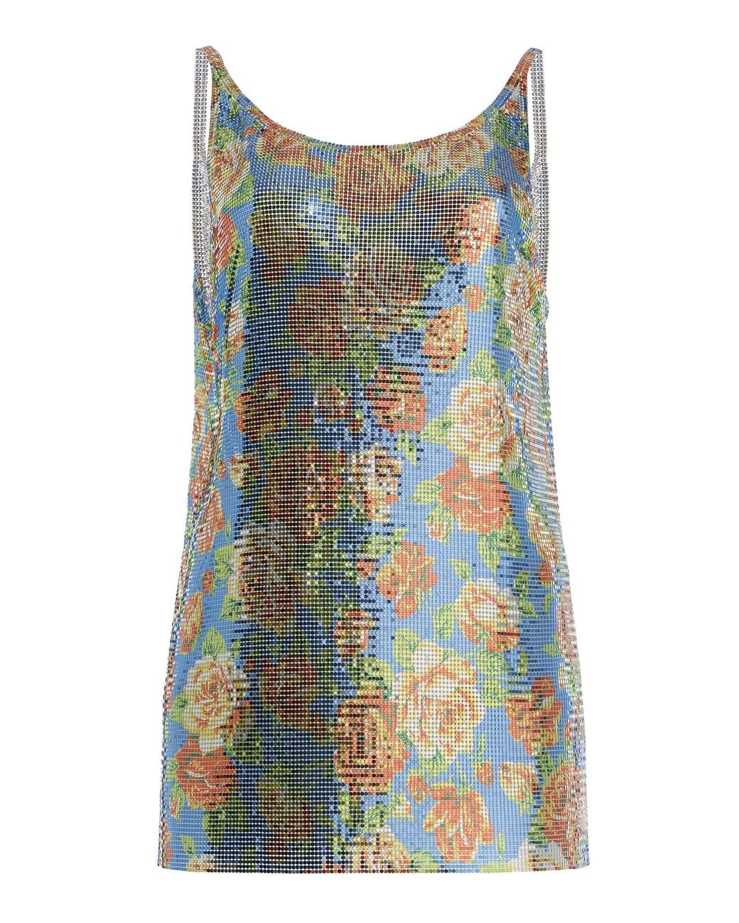 Rabanne Blue Exclusive La Isla Mesh Tank Top