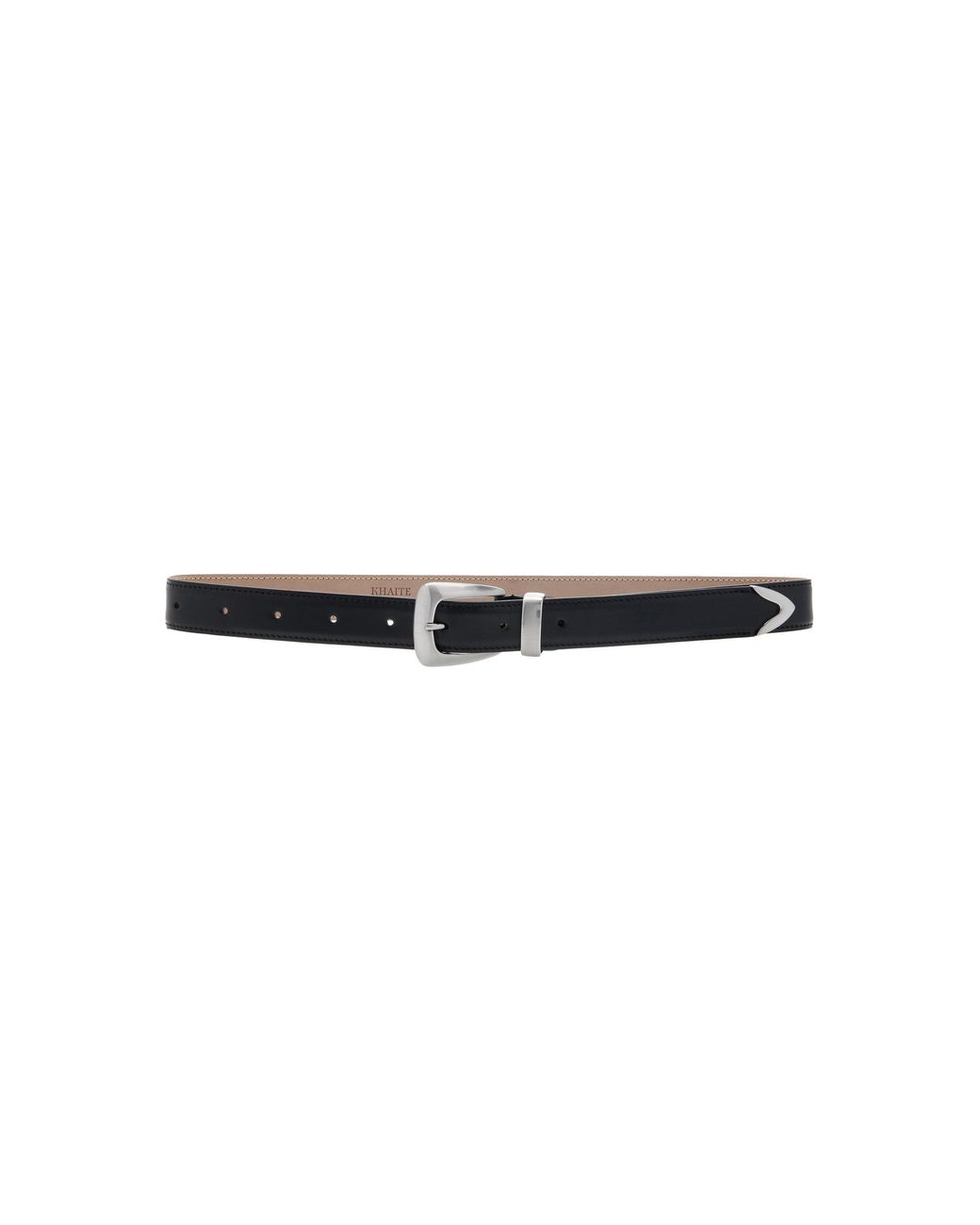 Khaite Black Benny Slim Leather Belt