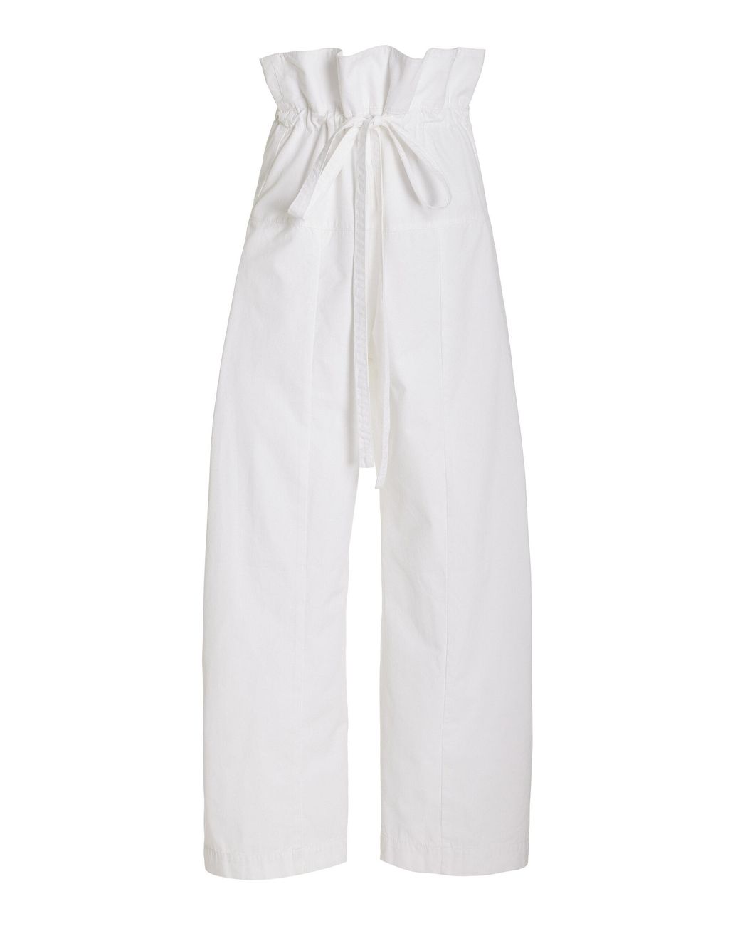 Matteau White Drawstring Cotton Fisherman Pants