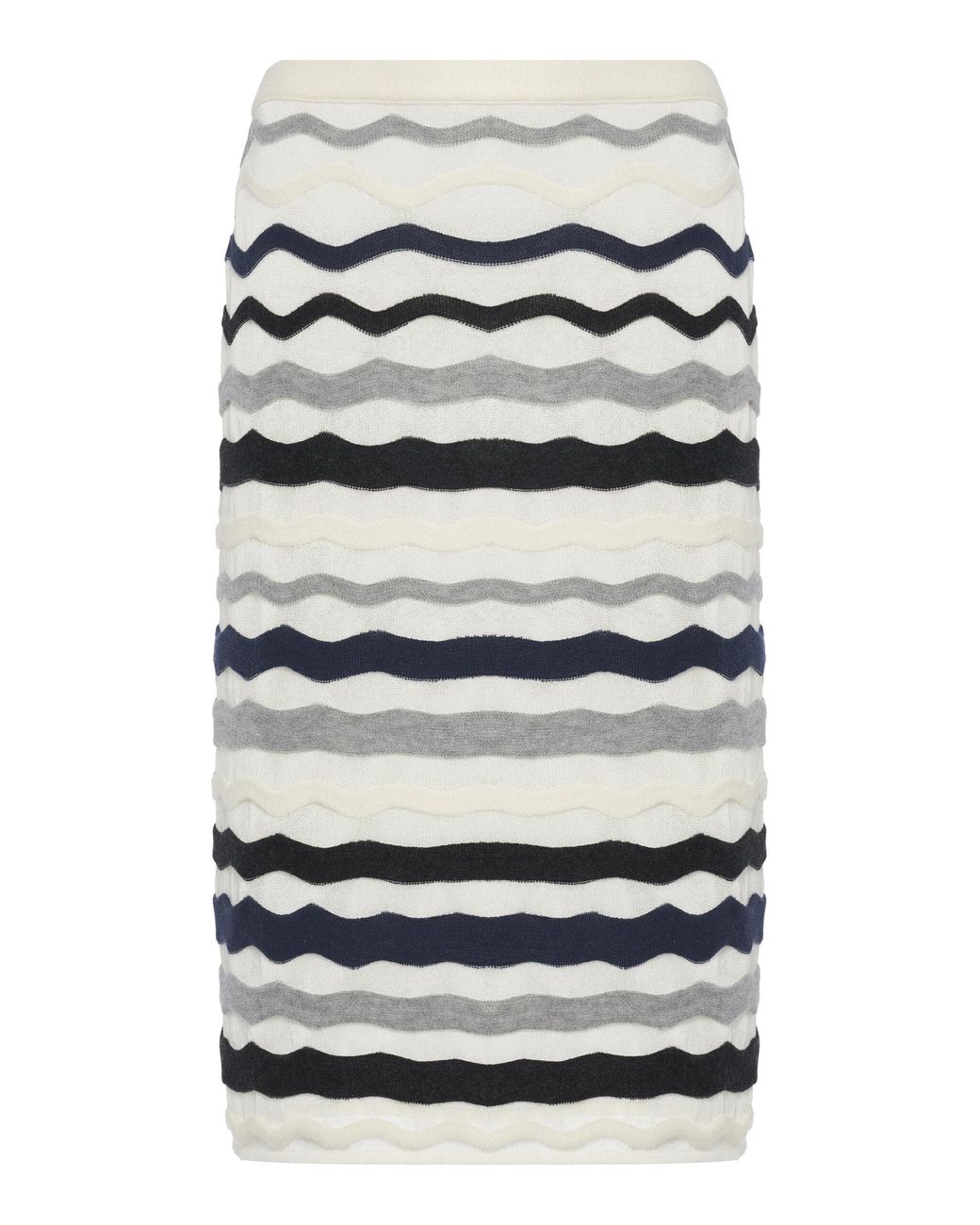 Bottega Veneta White Wavy-Knit Cotton-Blend Midi Skirt