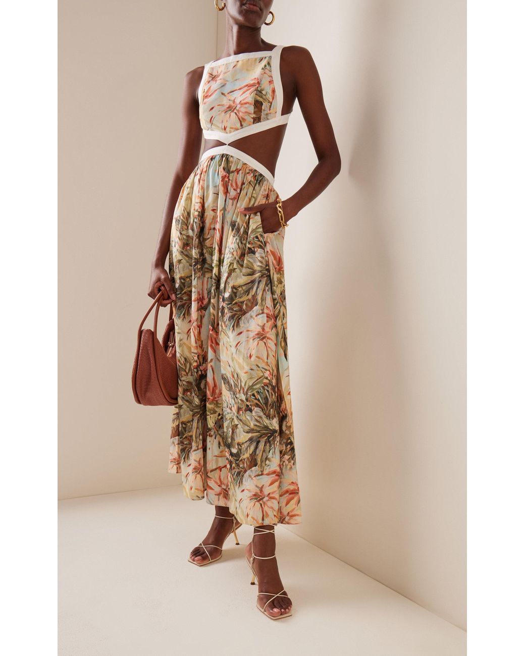 Significant Other Marino Open-back Floral Linen-blend Maxi Dress | Lyst