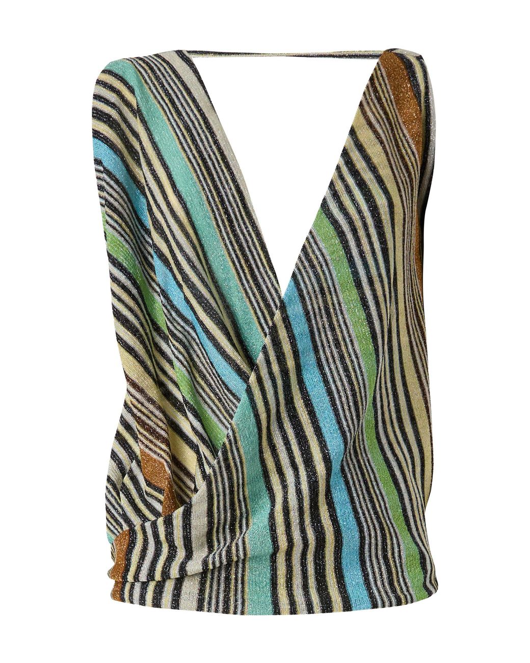 Missoni Green Draped Knit Wrap Top