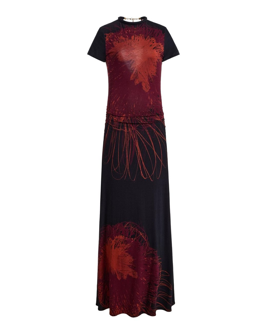 Silvia Tcherassi Red Exclusive Gabbice Jersey Maxi Dress