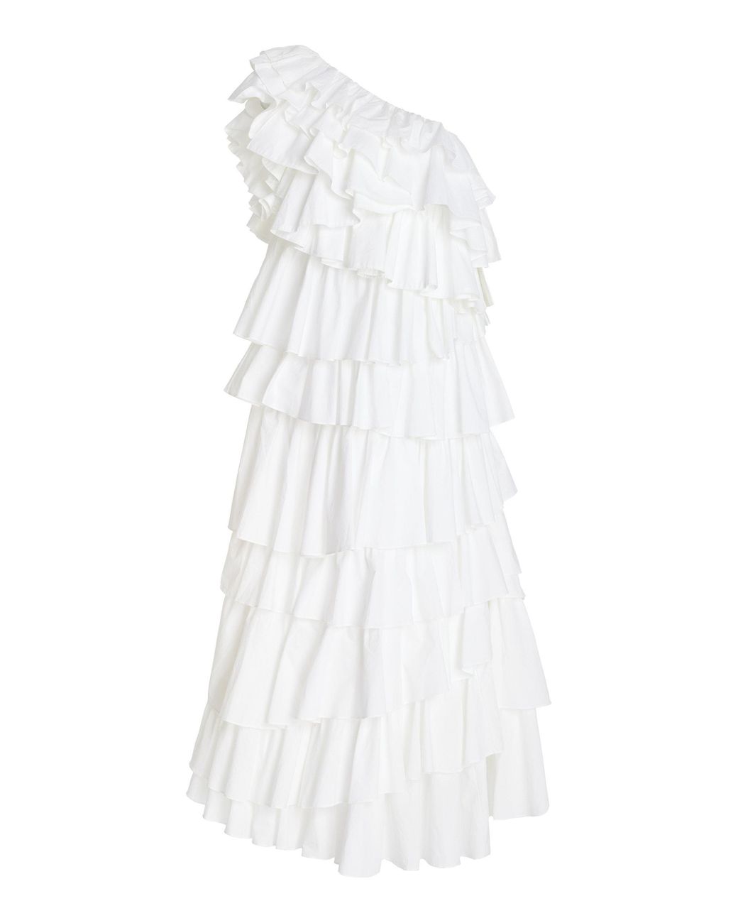 Ulla Johnson Ariadne Tiered Off-shoulder Cotton Gown in White | Lyst