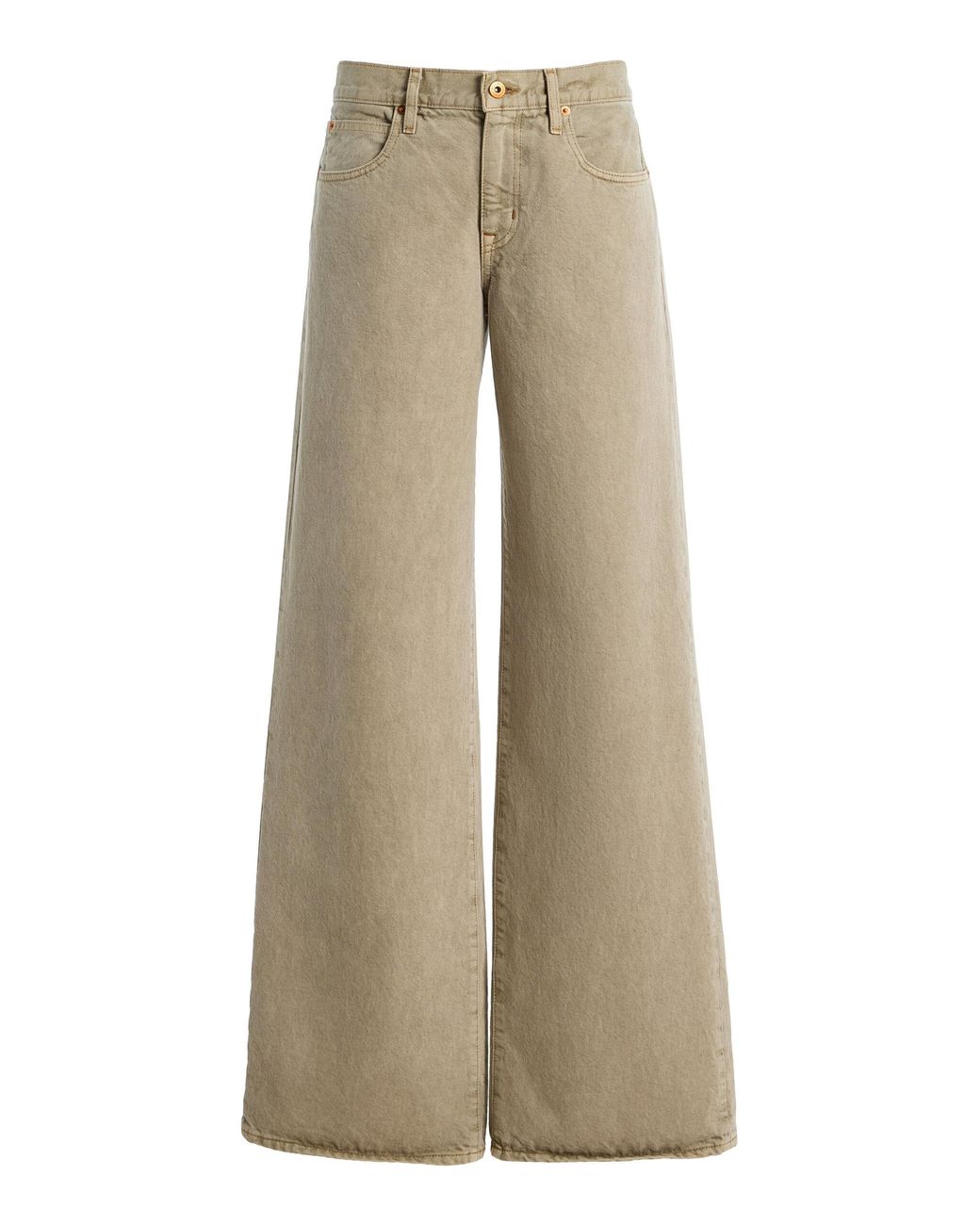 SLVRLAKE Denim Natural Mica Rigid Low-Rise Wide-Leg Jeans