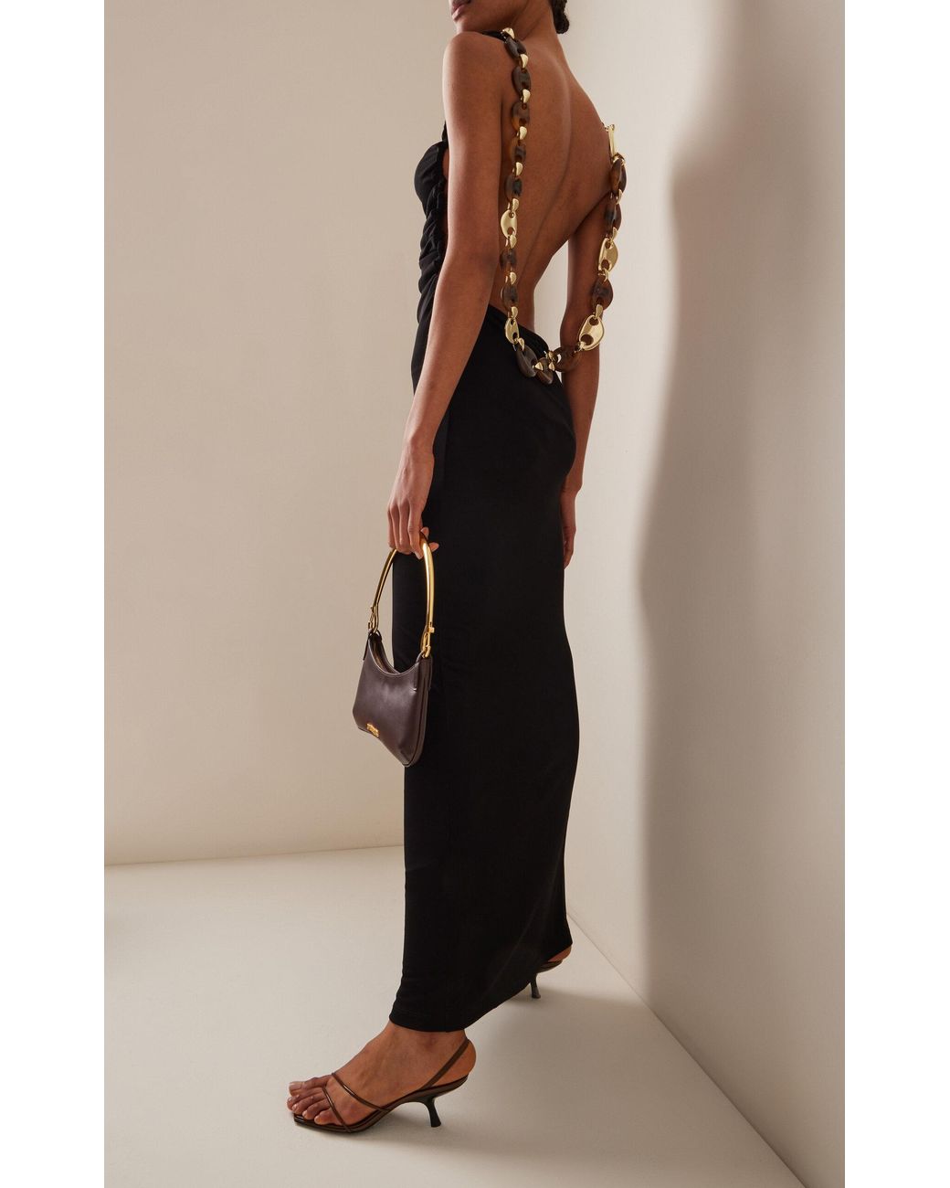 Christopher Esber Sculpted Ruched Jersey Maxi Dress in Black | Lyst
