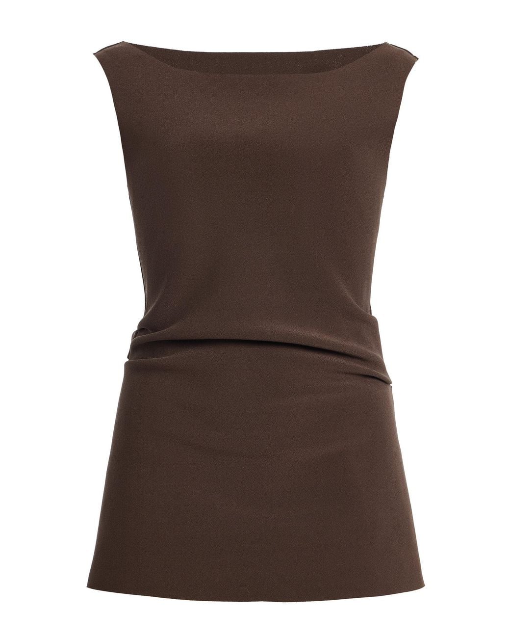 Birrot Brown Lay2 Draped Top