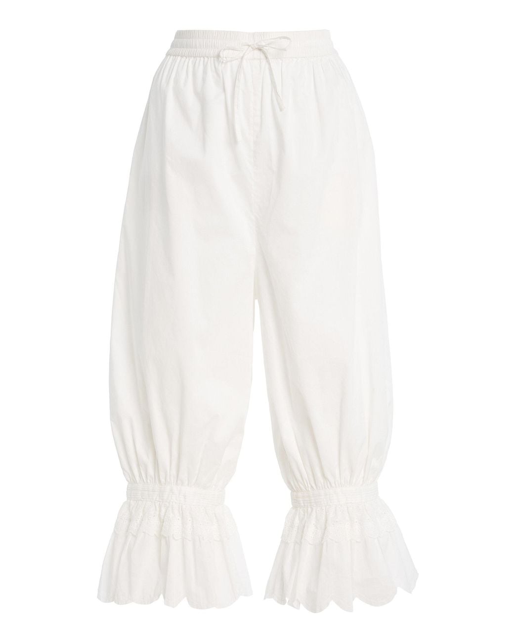 Staud White Renzo Cropped Cotton Pants