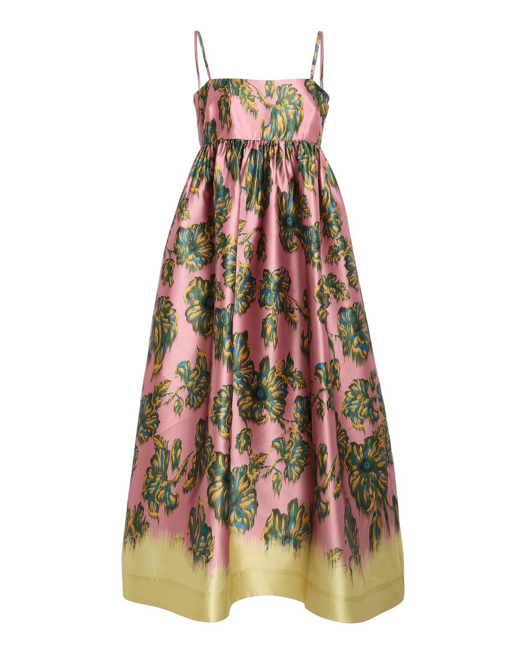 ALÉMAIS Multicolor Faye Pleated Satin Midi Dress