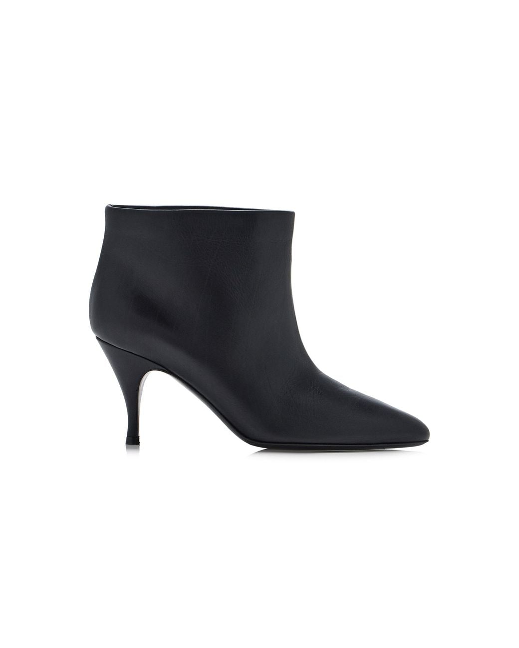 Herbert Levine Black Silhouette Leather Ankle Boots