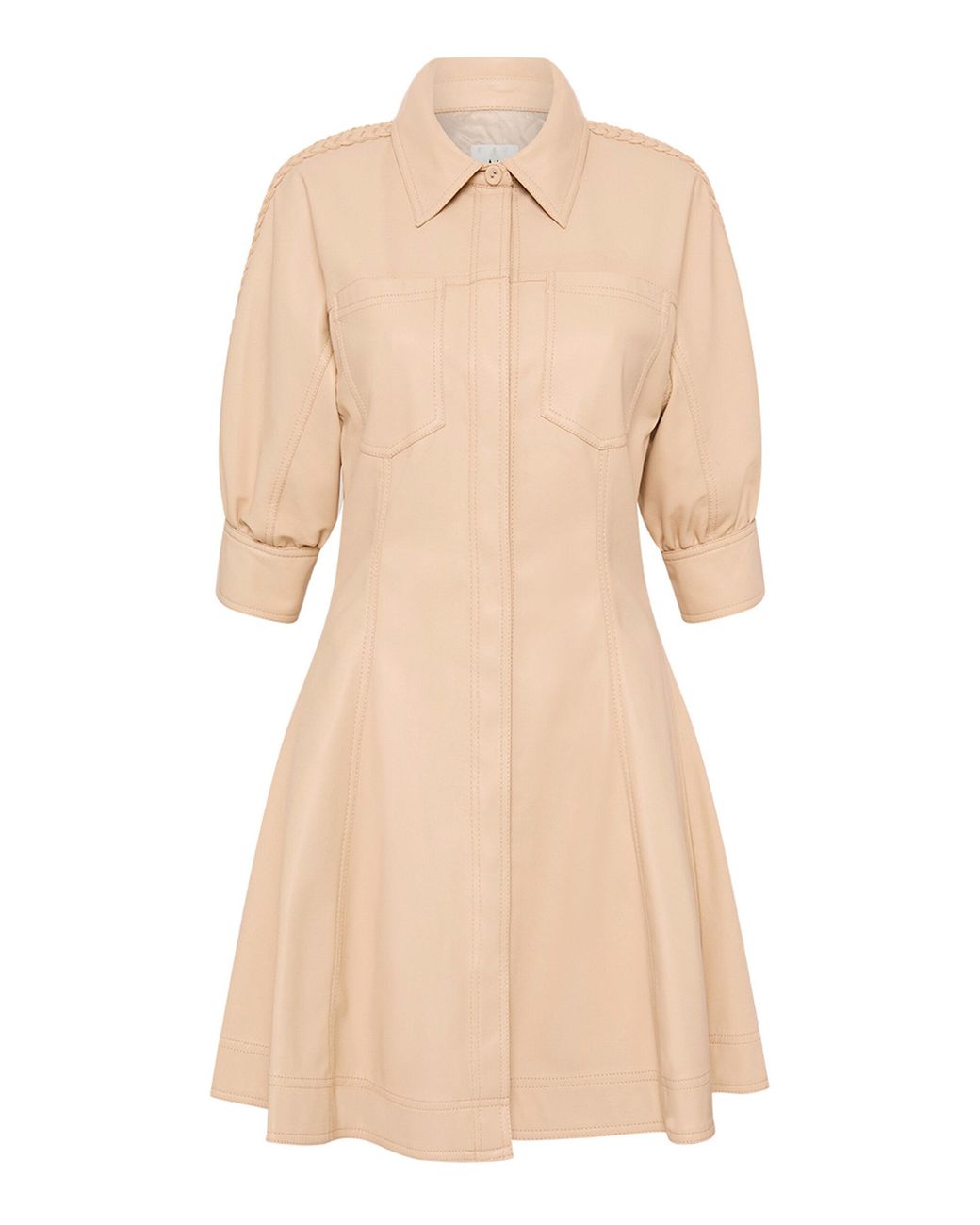 Aje. Flourisher Braided trim Faux Leather Mini Dress in Natural Lyst UK