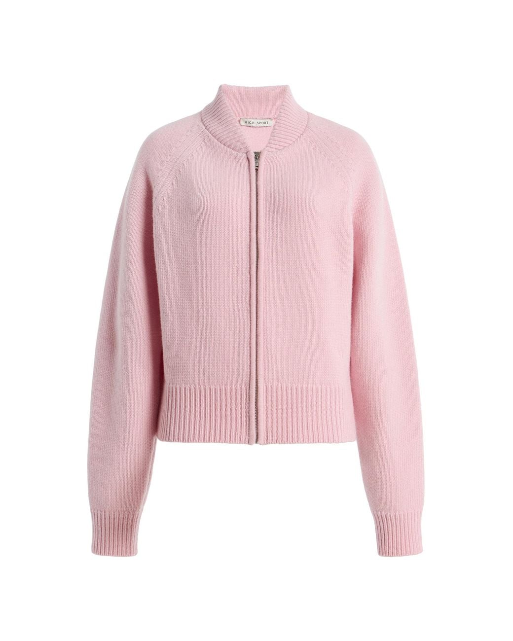 High Sport Pink Velma Zip-Up Wool-Cashmere Jacket