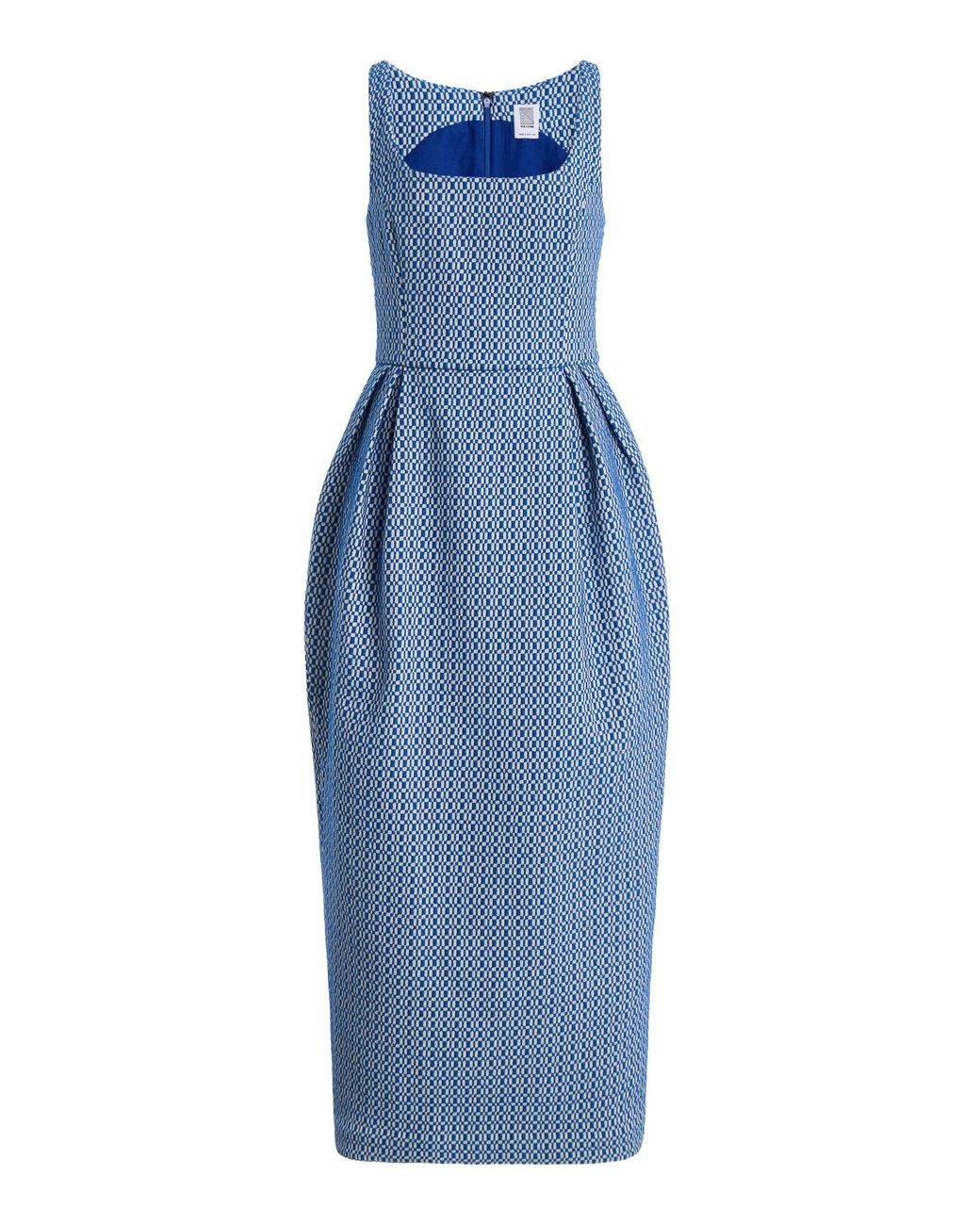 Rosie Assoulin Blue Peg Woven Midi Dress
