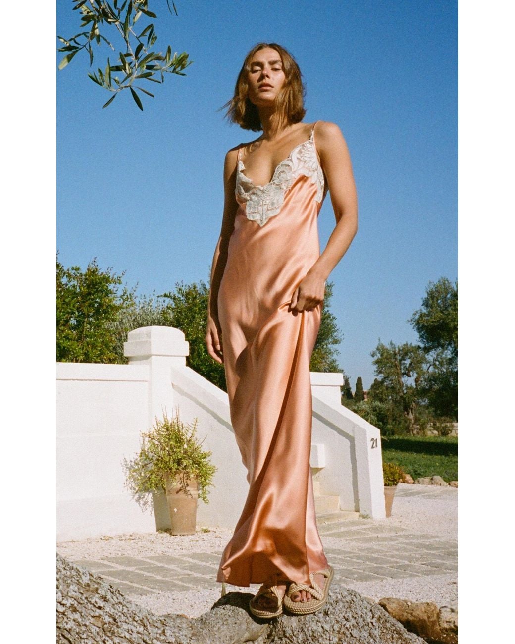 SIR. Danseurs Lace-detailed Silk Slip Dress in White | Lyst SIR. Danseurs Lace-detailed Silk Slip Dress in White | Lyst