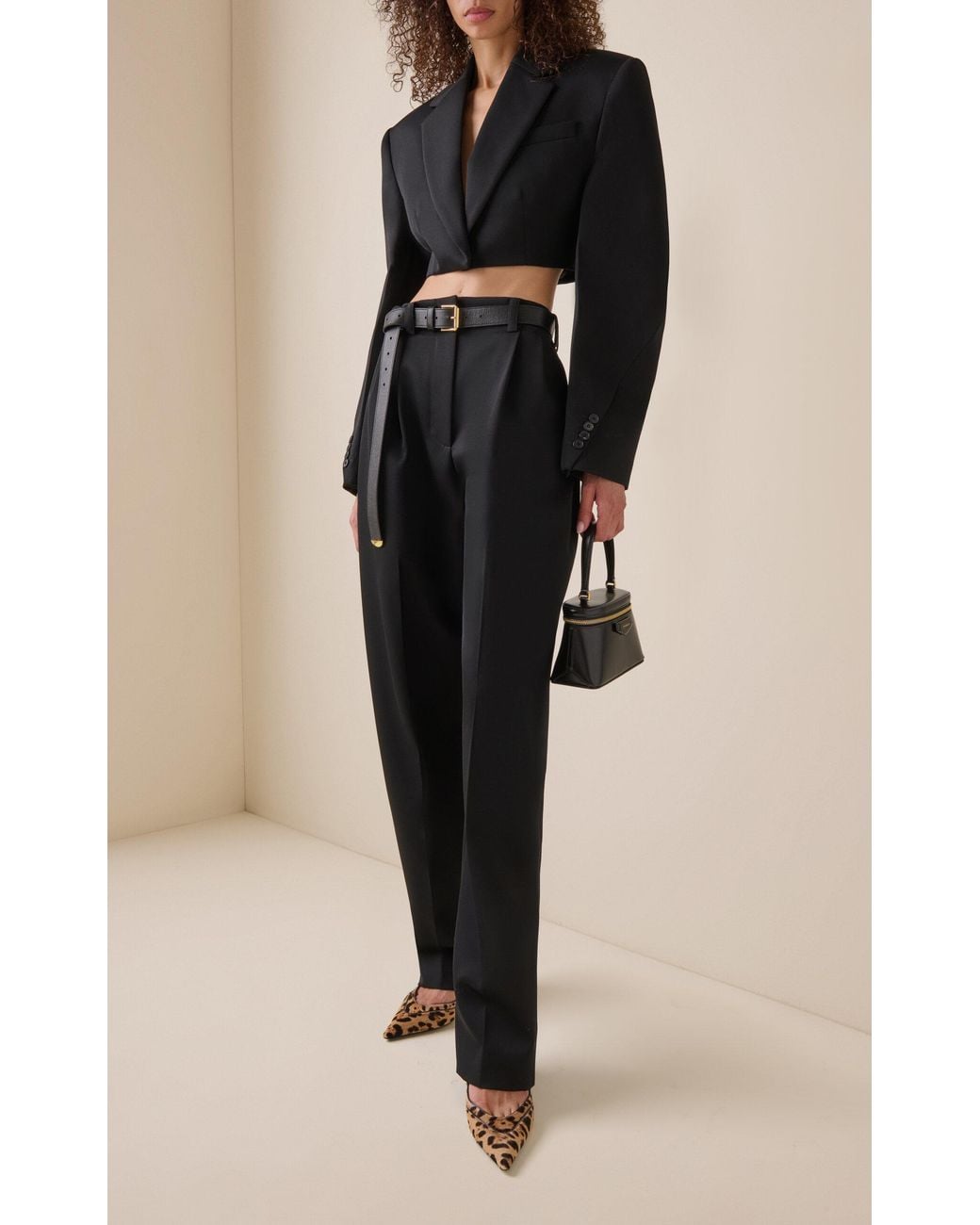 Givenchy Black Cropped Cocoon Tuxedo Jacket
