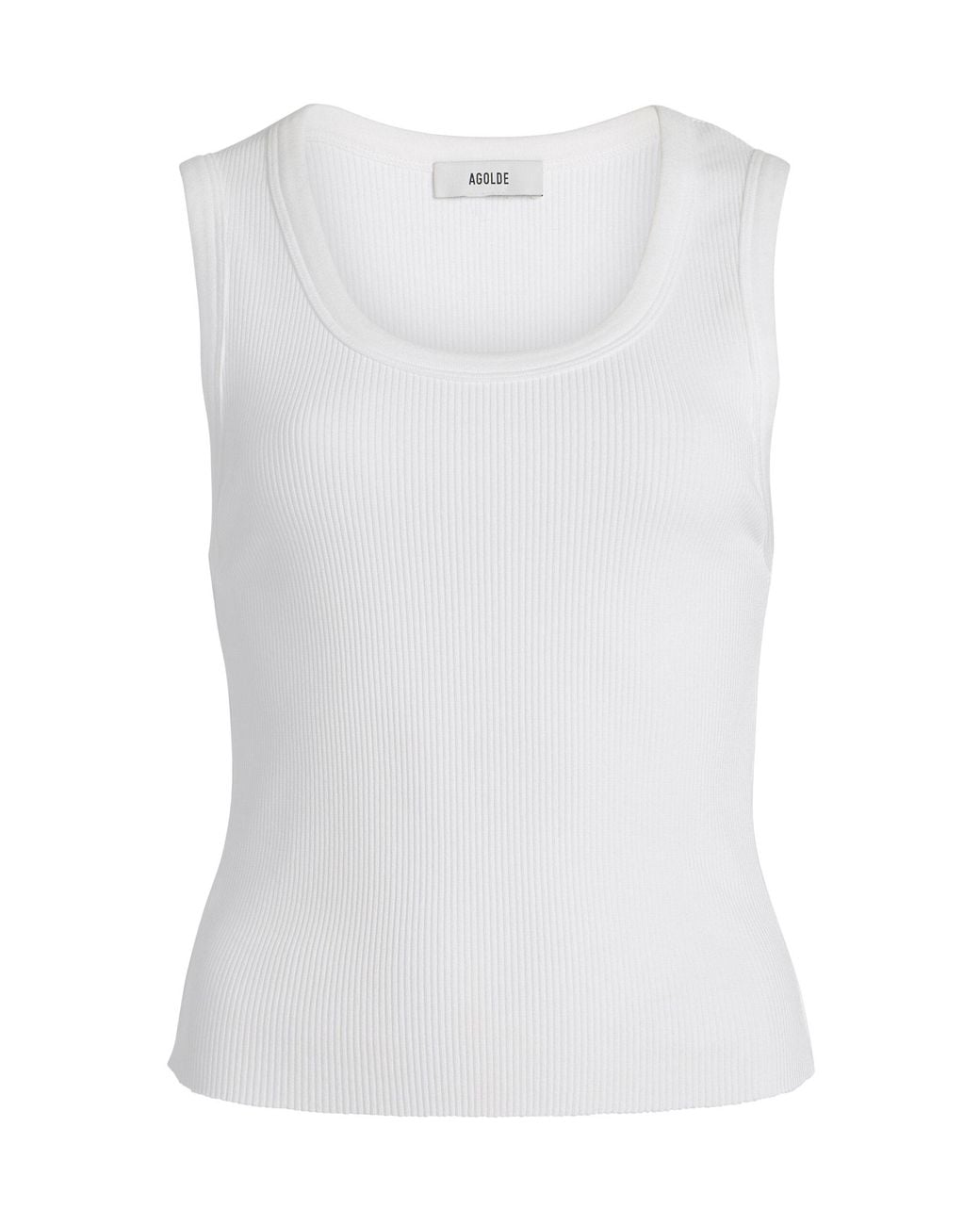 Agolde White Poppy Shrunken Jersey Tank Top