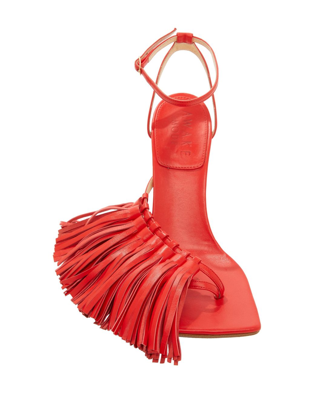 A.W.A.K.E. MODE Delta High Tassel Sandals in Red | Lyst