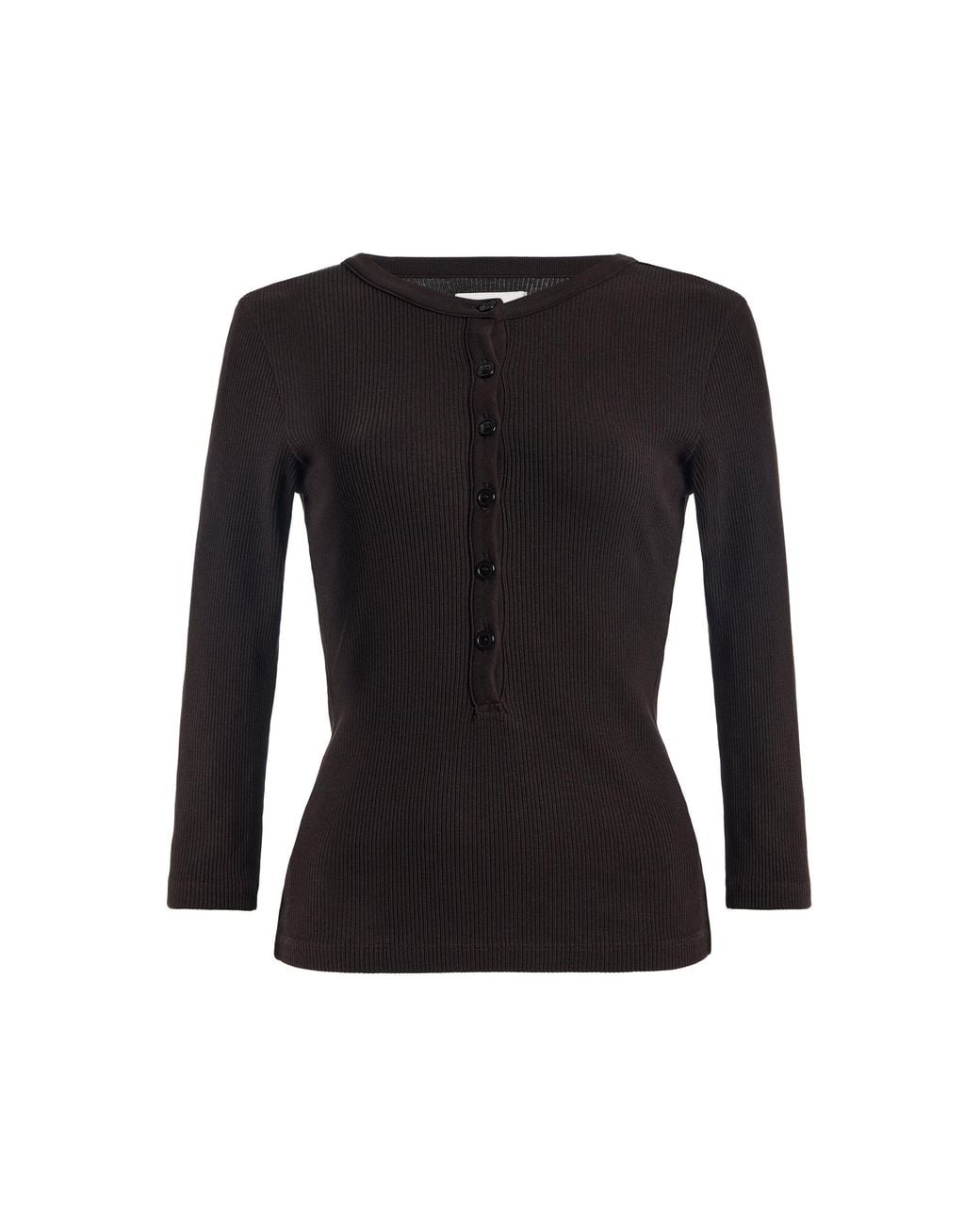 Citizens of Humanity Black Cotton Boy Henley Top