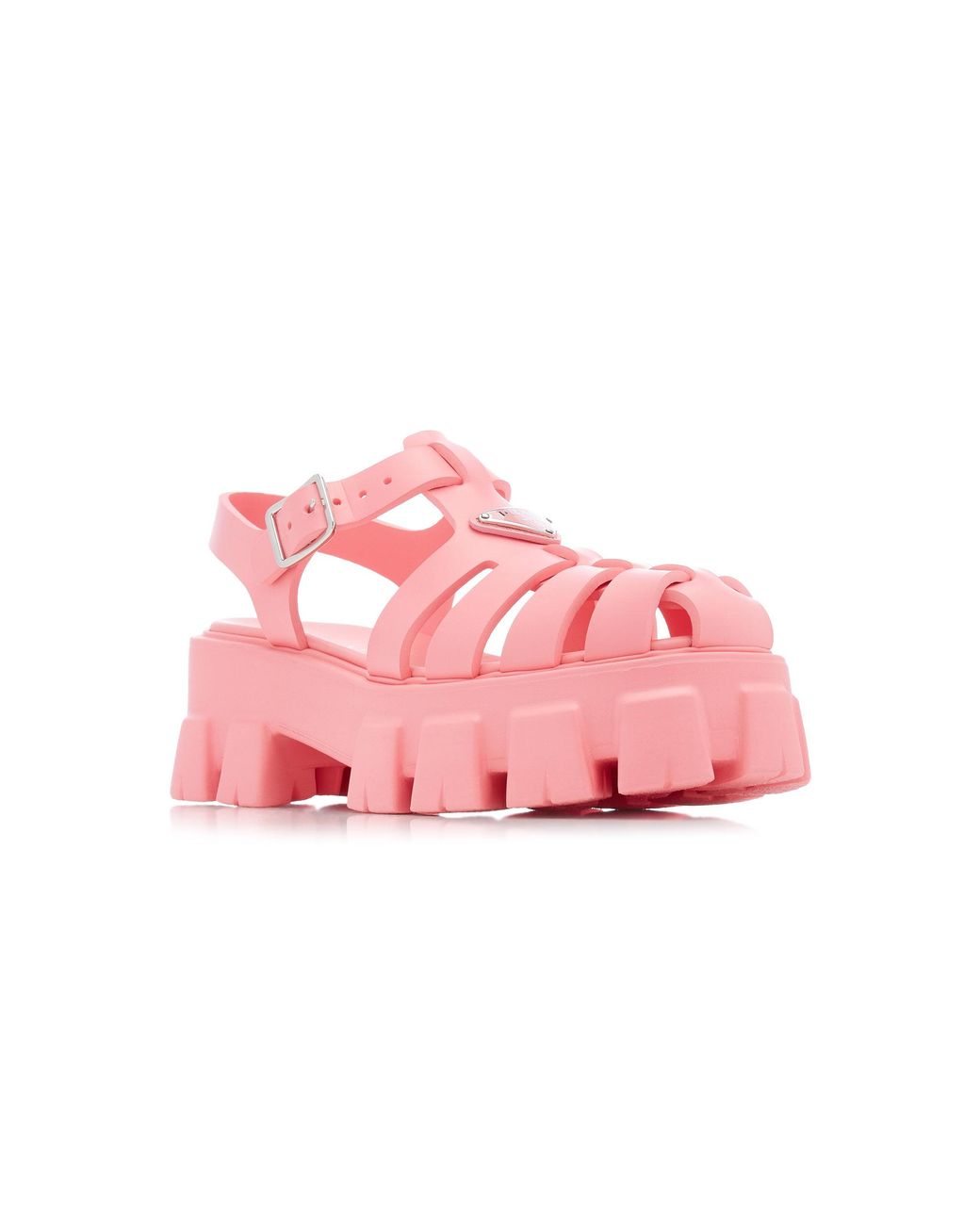 Prada Monolith Rubber Fisherman Sandals in Pink | Lyst