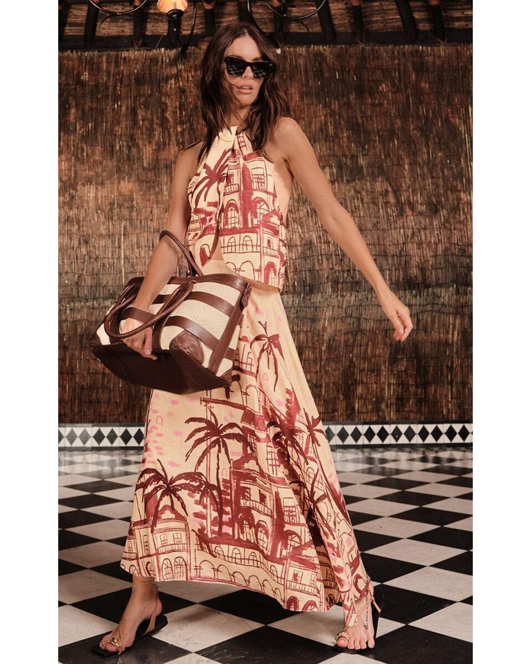 Johanna Ortiz Multicolor Steps Of Joy Linen Maxi Skirt