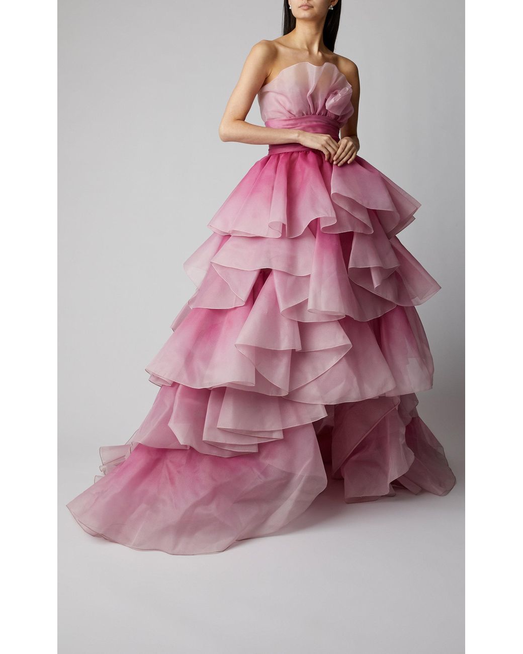 Strapless tiered hot sale ruffle dress