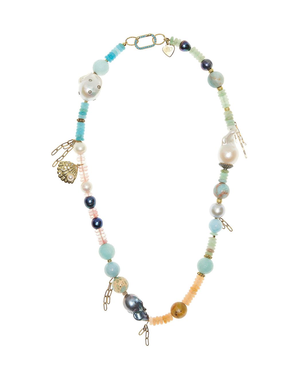 Joie Metallic Tropical Beach-Stone Necklace