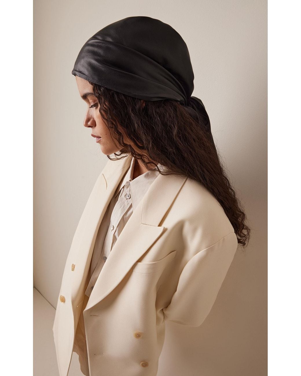 Lemaire Black Leather Scarf