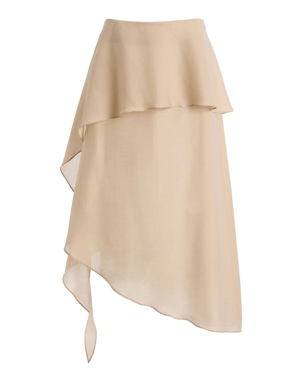 THE GARMENT Natural Eleanor Overlay Chiffon Midi Skirt