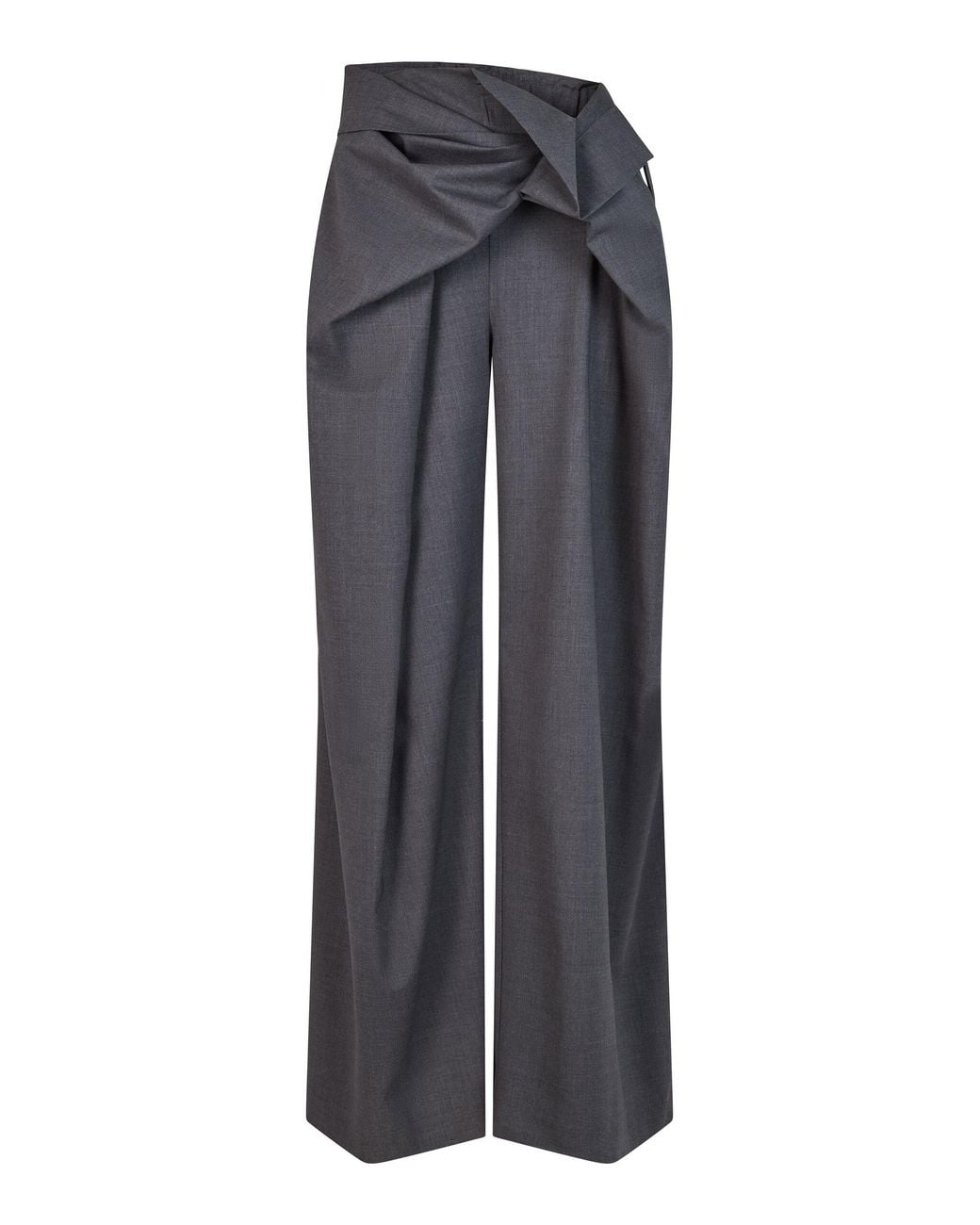 Heirlome Blue Manuela Wool-Blend Wide-Leg Pants