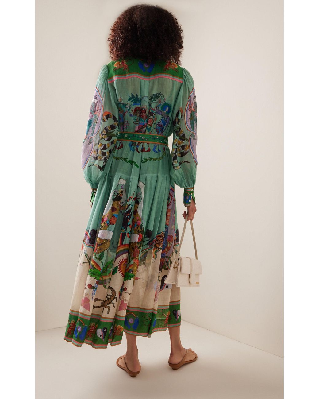 knee length dresses for ladies Alemais Evergreen Sundress Print