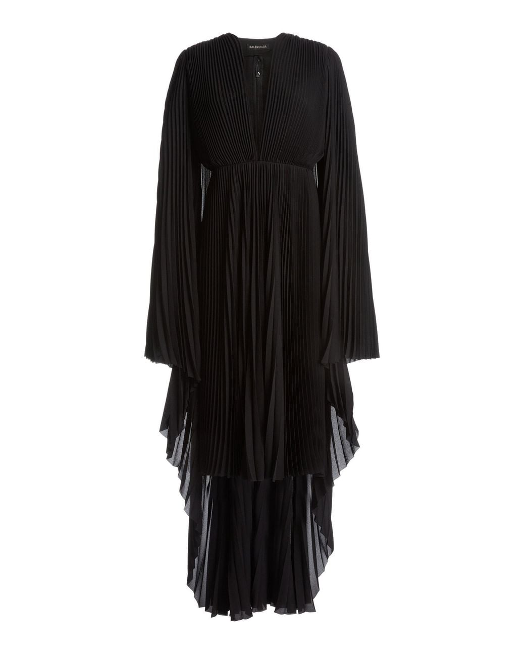Balenciaga Pleated Tech-crepe Dress in Black | Lyst UK