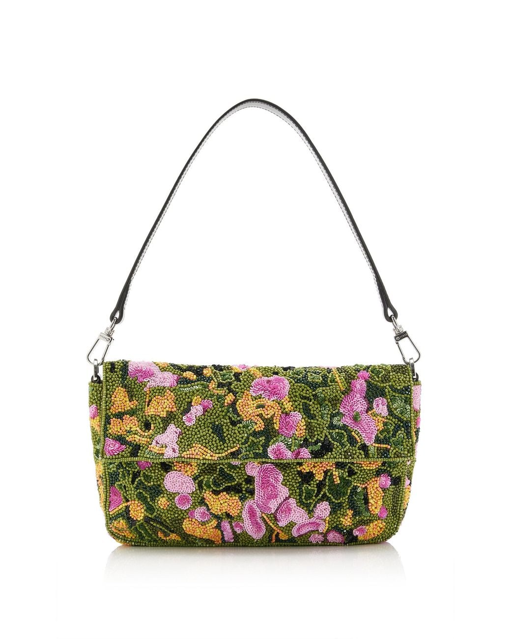 Staud Metallic Timmy Convertible Beaded Leather Bag