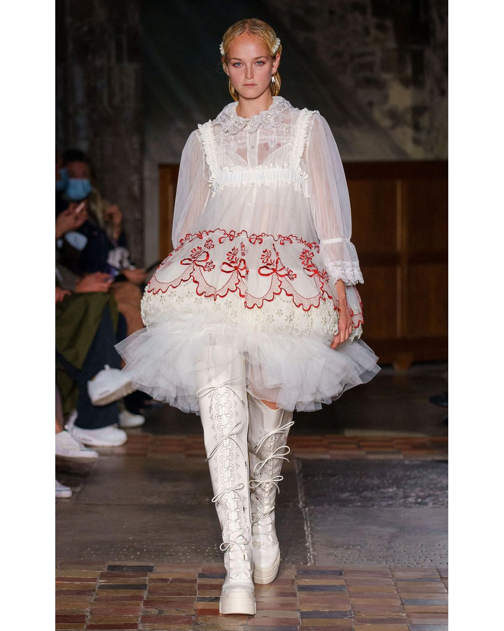 Simone Rocha Embroidered Layered Tulle Mini Dress | Lyst