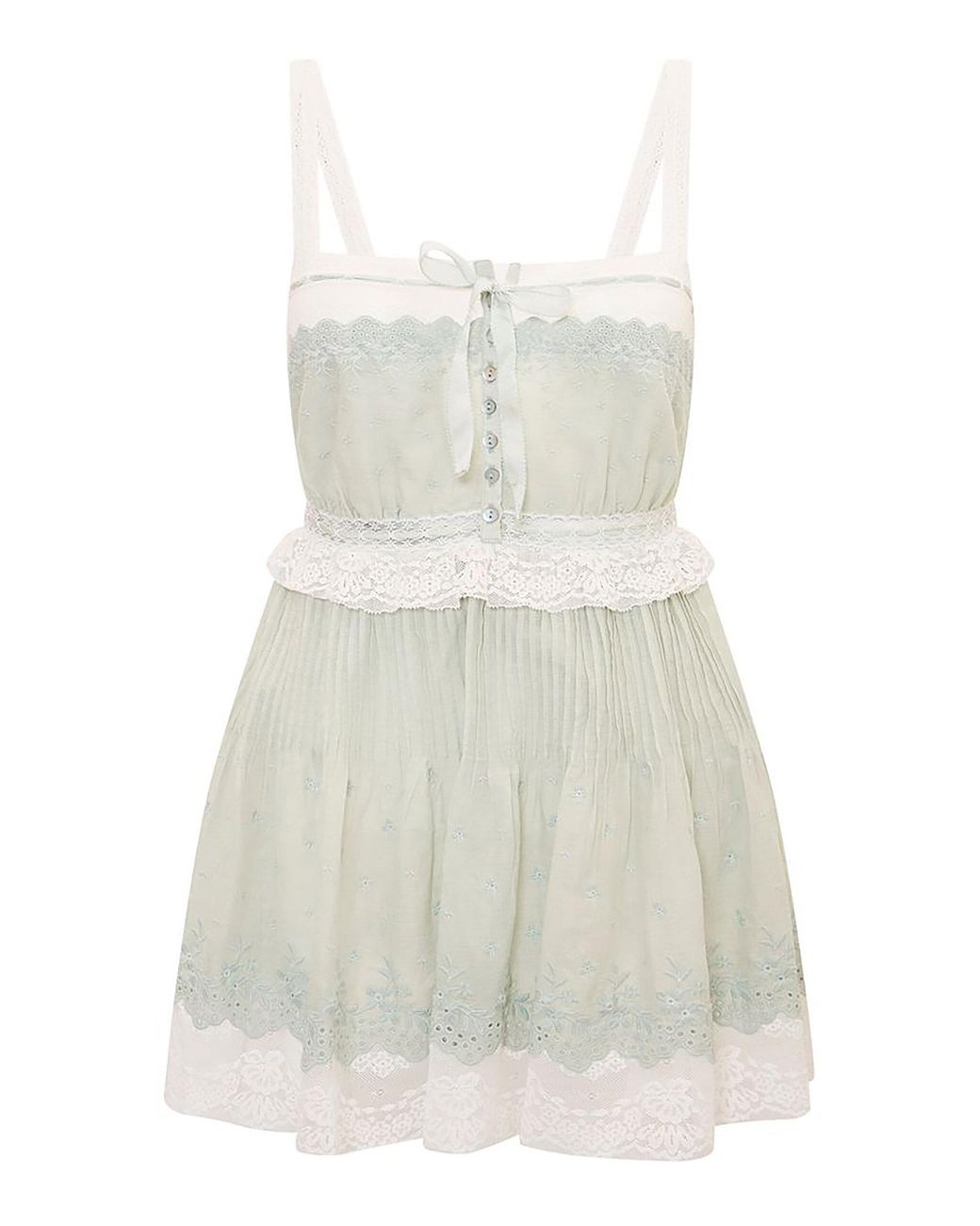 LoveShackFancy White Hadlee Cotton Lace Dress