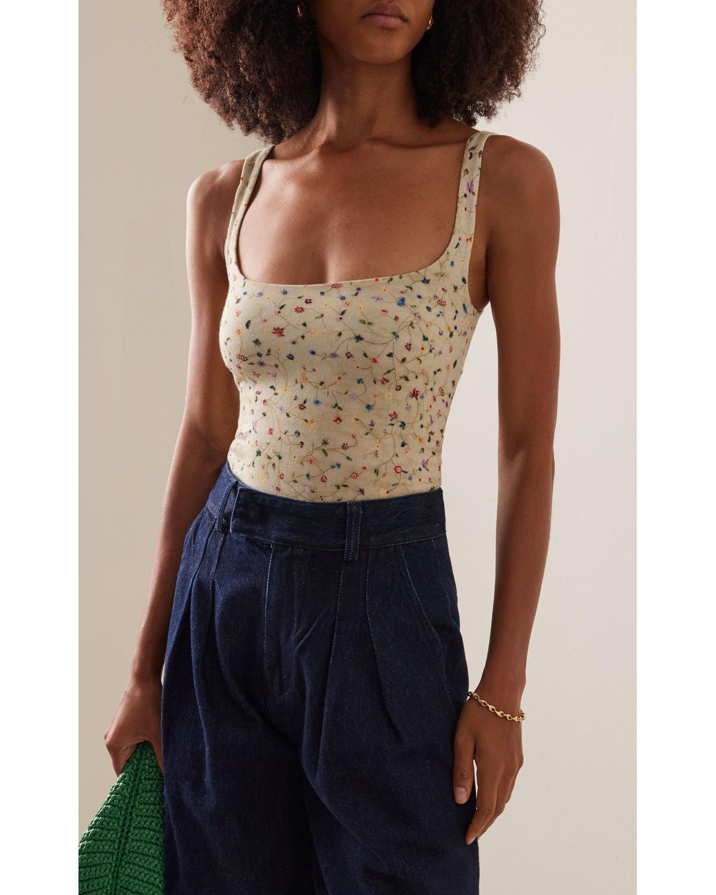 トップス MURRAL / Framed single-flower knit tank MURRAL