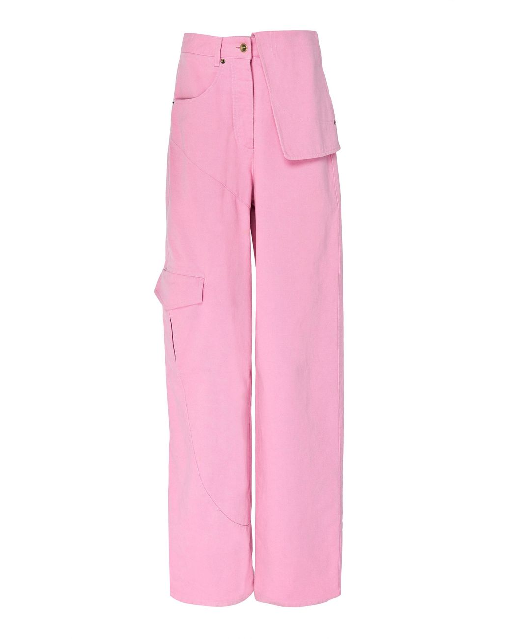 Jacquemus High-waisted Wide-leg Cargo Pants in Pink | Lyst