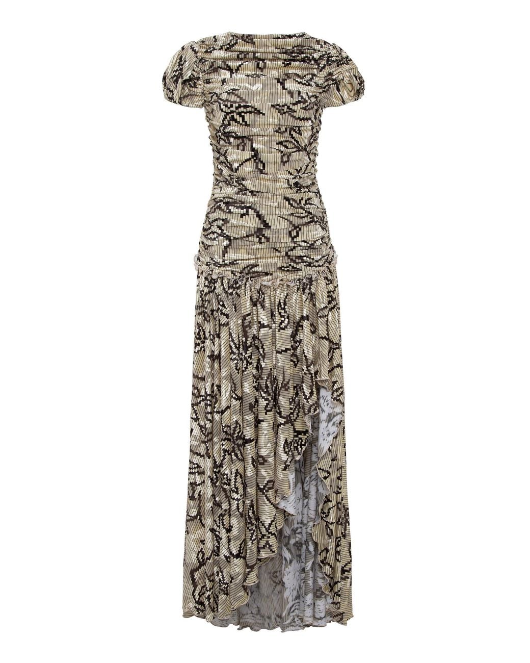 Siedres White Adeline Gathered Velvet Maxi Dress