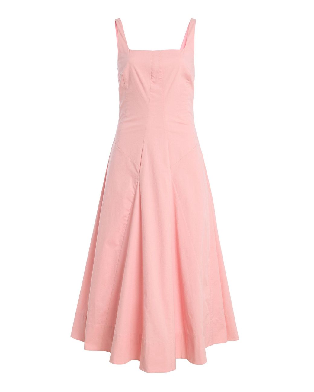 Staud Pink Willow Stretch-Cotton Midi Dress
